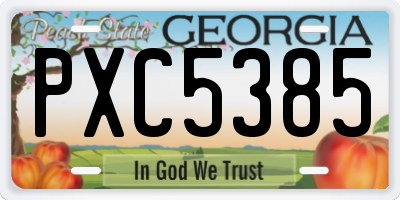 GA license plate PXC5385
