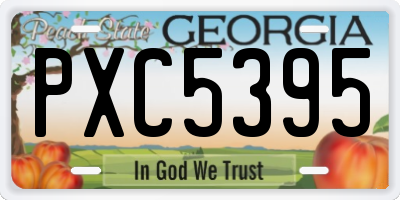 GA license plate PXC5395