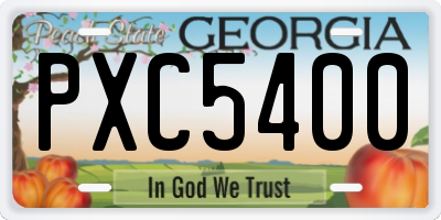 GA license plate PXC5400