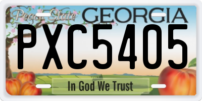 GA license plate PXC5405