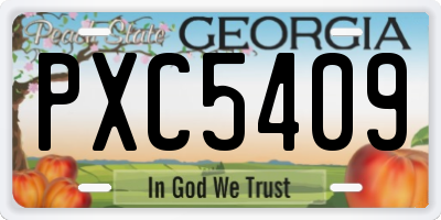 GA license plate PXC5409