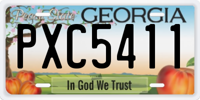 GA license plate PXC5411