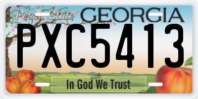 GA license plate PXC5413