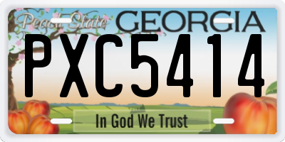 GA license plate PXC5414