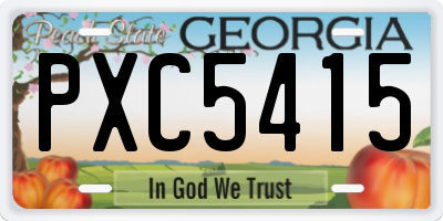 GA license plate PXC5415