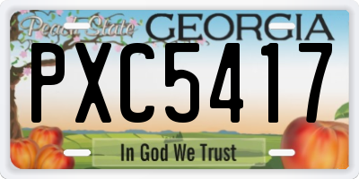 GA license plate PXC5417