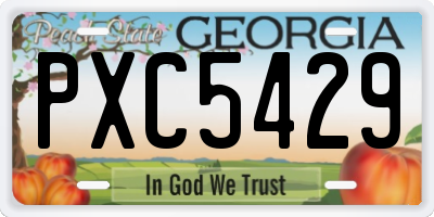 GA license plate PXC5429