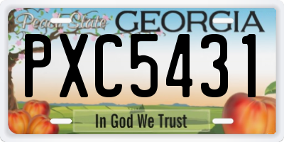 GA license plate PXC5431