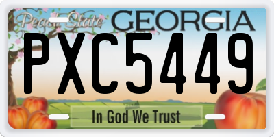 GA license plate PXC5449