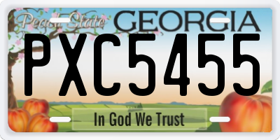 GA license plate PXC5455