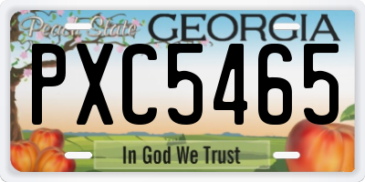 GA license plate PXC5465