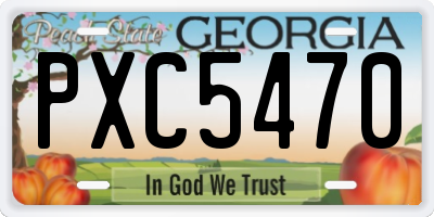 GA license plate PXC5470