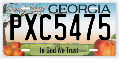 GA license plate PXC5475