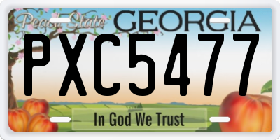 GA license plate PXC5477