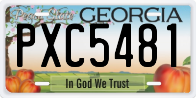GA license plate PXC5481
