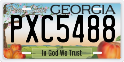 GA license plate PXC5488