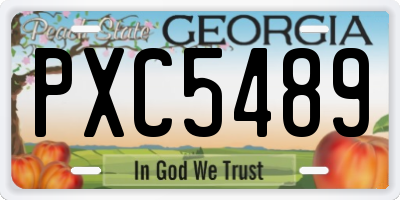 GA license plate PXC5489
