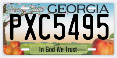 GA license plate PXC5495