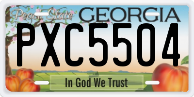 GA license plate PXC5504