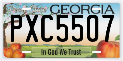 GA license plate PXC5507