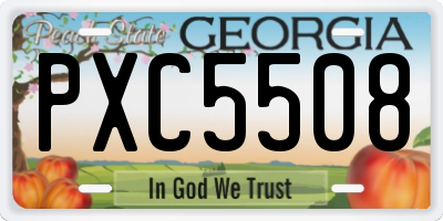 GA license plate PXC5508