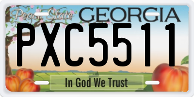 GA license plate PXC5511