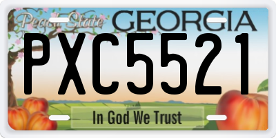 GA license plate PXC5521