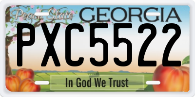 GA license plate PXC5522