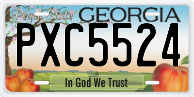 GA license plate PXC5524