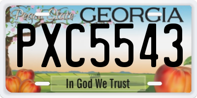GA license plate PXC5543