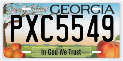 GA license plate PXC5549
