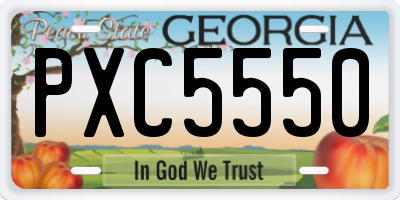 GA license plate PXC5550