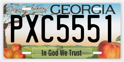 GA license plate PXC5551