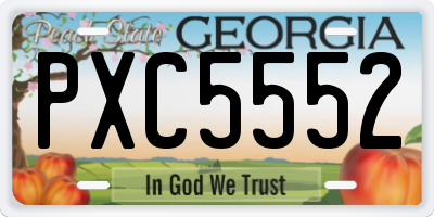 GA license plate PXC5552