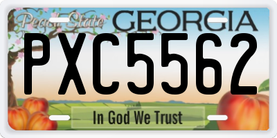 GA license plate PXC5562