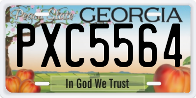 GA license plate PXC5564