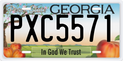 GA license plate PXC5571