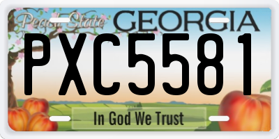 GA license plate PXC5581