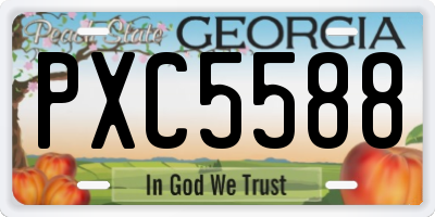 GA license plate PXC5588