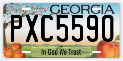 GA license plate PXC5590