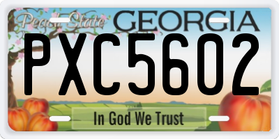 GA license plate PXC5602
