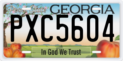 GA license plate PXC5604