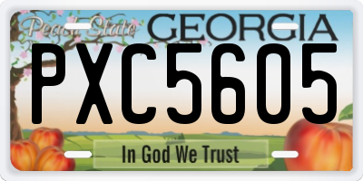 GA license plate PXC5605
