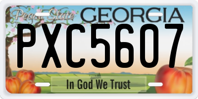 GA license plate PXC5607