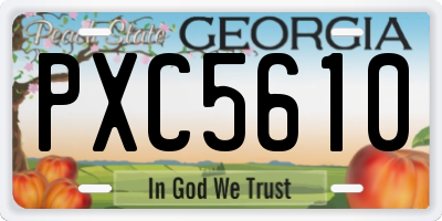 GA license plate PXC5610