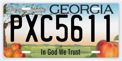 GA license plate PXC5611