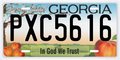 GA license plate PXC5616