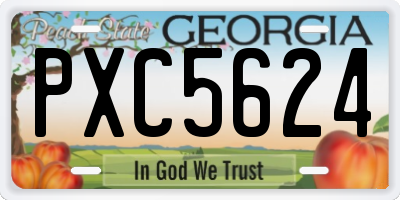 GA license plate PXC5624