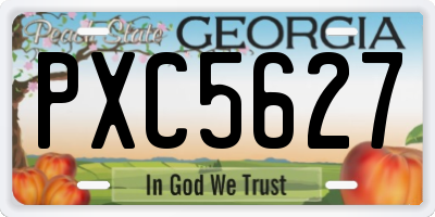 GA license plate PXC5627