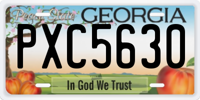 GA license plate PXC5630